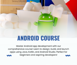 Master Android app development with our comprehensive course! Learn to design, build, and launch apps using Java, Kotlin, and Android Studio. Perfect for beginners and aspiring developers!